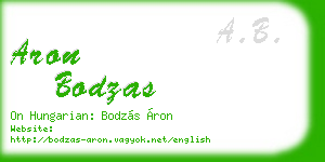 aron bodzas business card