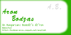 aron bodzas business card